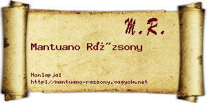 Mantuano Rázsony névjegykártya